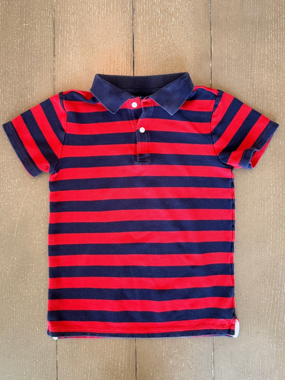 Janie and Jack Big Boys’ Preppy Short-Sleeve Navy Stripe Polo Shirt • Size 8